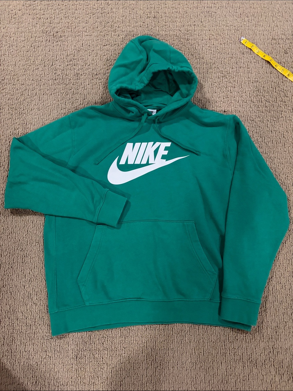 Nike Green Crewneck Hoodie with White Swoosh Size XL